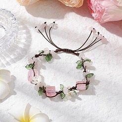 4 Stück galvanisierte natürliche Rosenquarz-&nbsp;BJEW-TA00610