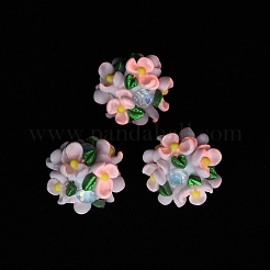 Perline a forma di sfera floreale in argilla polimerica luminosa con strass&nbsp;CLAY-U002-01E