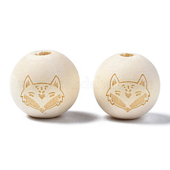 Perles européennes en bois naturel non fini&nbsp;WOOD-S045-153