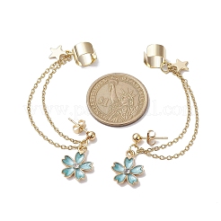 Catene per orecchini a polsino in acciaio inossidabile 304 color oro chiaro con strass&nbsp;EJEW-JE05684-04
