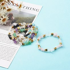 Stretch-Armbänder mit natürlichen gemischten Edelstein-Chips&nbsp;BJEW-JB06332