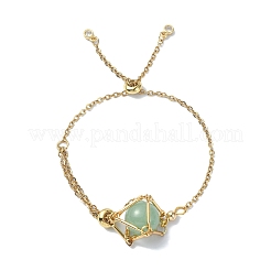 Verstellbares Makramee-Beutelarmband aus Messing zur Herstellung eines Steinhalters&nbsp;AJEW-JB01192-01