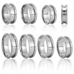 14 stücke 7 stile 201 edelstahl geriffelte finger ring einstellungen&nbsp;STAS-SC0010-66