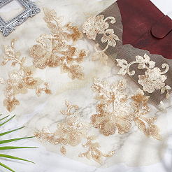 1 paire d'appliques brodées en polyester à fleurs 3D à coudre&nbsp;PATC-GF0001-35B