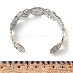 Bracelets manchettes en acier inoxydable 304 martelé pour femmes&nbsp;LS-BJEW-P371-01B