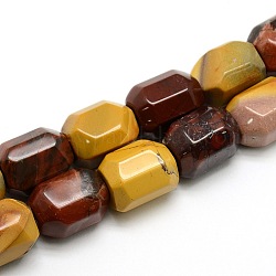 Natural Faceted Mookaite Column Bead Strands, 20~22x15~17x15mm, Hole: 1.8~3mm, about 19pcs/strand, 15.35inch