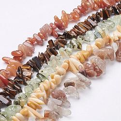 Natural Mixed Gemstone Beads Strands, Assorted Gemstone, 15~24x5~7x5~6mm, Hole: 1mm, about 88~105pcs/strand, 15~16 inch