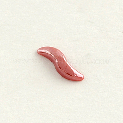 Pearlized Plated Opaque Glass Cabochons, Twist, FireBrick, 10x3x2mm