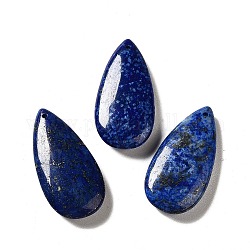 Pendentifs en lapis lazuli naturel, charme de larme, 39~39.5x19~19.5x6.5~7mm, Trou: 1.2mm