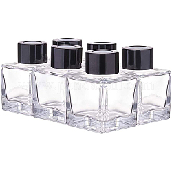 Benecreat botella de aromaterapia de 50 ml, botella de perfume de cristal del coche, botella volátil, cuadrado, negro, 5x5x7 cm, capacidad: 50 ml, 6 unidades / caja