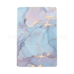 Hot Stamping Cardboard Paper Jewelry Display Cards, for Hanging Earring & Necklace, Rectangle, Light Blue, 9x6x0.04cm, Hole: 1.6mm