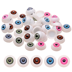 25 par de ojos de muñeca de plástico artesanal de 5 colores, Ojos de peluche, color mezclado, 20x10mm, 5 pares / color