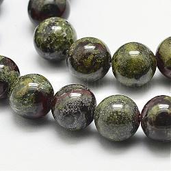 Chapelets de perles de sang de dragon naturel, ronde, 6mm, Trou: 1.2mm, 61 pcs / chapelet, 15.5 pouce