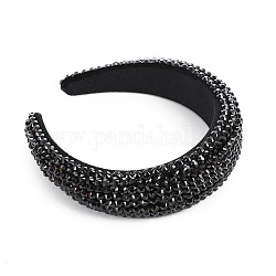 Strass-Kristall-Haarbänder, breite Kunststoff-Haarbänder, Haarschmuck für Frauen, Schwarz, 170x155x45 mm