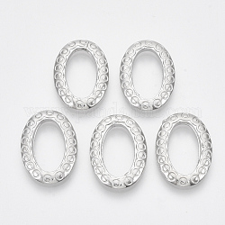 Пластиковые соединительные кольца ccb, овальные, платина, 24x17x2.5 мм, внутренний диаметр: 17x9 мм, Около 1100 шт / 500 г