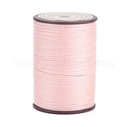 Flache gewachste Polyesterfadenschnur, Mikro-Makramee-Schnur, zum Nähen von Leder, rosa, 0.8~0.9x0.3 mm, ca. 109.36 Yard (100m)/Rolle