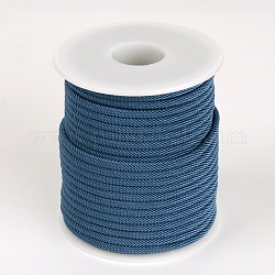 Runde Polyester Schnüre, Stahlblau, 3 mm, ca. 21.87 Yard (20m)/Rolle