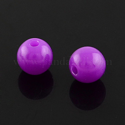 Perlas de acrílico fluorescentes, redondo, Violeta Azul, 8mm, agujero: 1.5 mm, aproximamente 343 unidades / 101 g