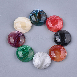 Resin Cabochons, Imitation Gemstone Style, Dome/Half Round, Mixed Color, 10x4.5mm