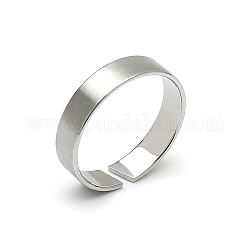 Anillo abierto de acero inoxidable, anillo de banda liso, plata, nosotros tamaño 9 (18.9 mm)
