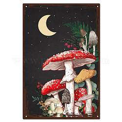 Vintage Metal Iron Tin Sign Poster, Wall Decor for Bars, Restaurants, Cafes Pubs, Mushroom, 300x200x0.5mm, Hole: 5x5mm