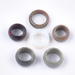 天然＆合成宝石の指輪  ワイドバンドリング  サイズ7~12  17~22mm