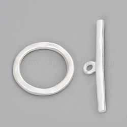 Cierres de aleación, estilo mate, sin plomo y cadmio, 925 plata esterlina, anillo: 33x3~4 mm, bar: 56x12x3 mm, agujero: 3.5 mm, 2 PC / sistema