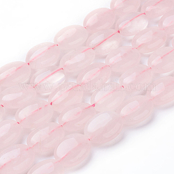 Natural Rose Quartz Beads Strands, Oval, 16x12x6mm, Hole: 1mm, about 25pcs/strand, 15.1 inch(38.5cm)