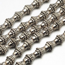 Stile tibetano fili di perline lega bicono,  piombo & cadmio & nichel libero, argento antico, 10x8mm, Foro: 2 mm, circa 20pcs/filo, 8 pollice