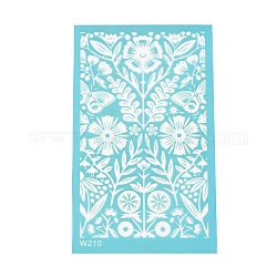 Wiederverwendbare Siebdruckschablone aus Polyester, zum Malen auf Holz, DIY Dekoration T-Shirt Stoff, Blume, 15x9 cm