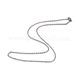 Placage ionique (ip) 304 collier de chaîne de câble en acier inoxydable pour hommes femmes, couleur arc en ciel, 23.62 pouce (60 cm)