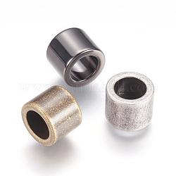 304 perline in acciaio inossidabile, colonna, colore misto, 10x8mm, Foro: 6.5 mm