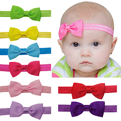 Elastische Babystirnbänder für Mädchen, Haar-Accessoires, Mit grosgrain bowknot, Mischfarbe, 13.4 Zoll ~ 14.2 Zoll (340~360 mm)
