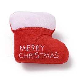 クリスマステーマのウール布ブローチ  鉄のピン付き  バックパック服用  クリスマスソックス  57x65x23.5mm