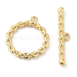 Cierres de palanca de latón, anillo de cadena, real 18k chapado en oro, anillo: 15.5x14x2 mm, agujero: 1.2 mm, bar: 20.5x4x2 mm, agujero: 1.2 mm