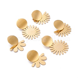 304 Stainless Steel Stud Earrings, Mixed Shape, Golden, 35.5~50mm, Pin: 0.7mm, 3pairs/set