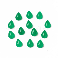 Natürliche Malaysia Jade cabochons, gefärbt, Träne, grün, 8x6x3~3.5 mm