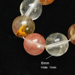 Chapelets de perles en verre de peau de tigre, ronde, colorées, 6mm, Trou: 1mm