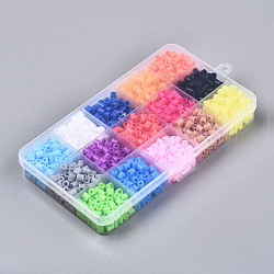15 couleurs fusent des perles pour l'artisanat des enfants, bricolage pe perles melty, couleur mixte, 5x5mm, à propos 100pcs / couleur, environ 1500 pcs / boîte