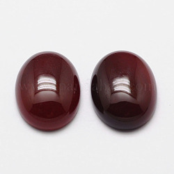 Natural Agate Cabochons, Grade A, Dyed, Oval, Dark Red, 40x30x7mm