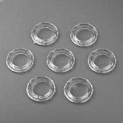 Perles en acrylique transparente, facette, donut, clair, environ 19.5 mm de diamètre, épaisseur de 4.5mm, Trou: 12mm