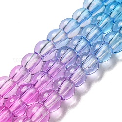 Fili di perle di quarzo sintetico tinti e riscaldati, perline rotonde di colore sfumato, viola, 6mm, Foro: 1.8 mm, circa 76pcs/filo, 15.75'' (40 cm)