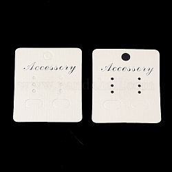Paper Display Cards, Used For Earrings, Rectangle, Light Yellow, 55x45x0.5mm, Hole: 6mm