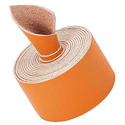 Плоский шнур из микрофибры из искусственной кожи, аксессуары для одежды, оранжевые, 37x1.5 мм, около 2.19 ярда (2 м) / рулон