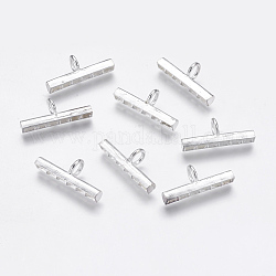 Alloy Chandelier Components Links, Lead Free, Rectangle, Silver, Black, 32x13x6mm, Hole: 5.5mm