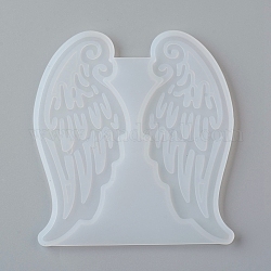 DIY Flügel Silikonformen, Gießformen aus Harz, für UV-Harz, Epoxidharz Schmuckherstellung, weiß, 87x80x3.5 mm, Innengröße: etwa 84x34 mm