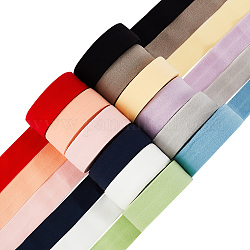 Pandahall Elite 60м 12 цвета эластичные шнуры из полиэстера, плоский, разноцветные, 20 мм, 5 м / рулон, 1 рулон / цвет