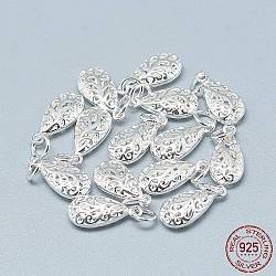 925 ciondoli in argento sterling, con anello di salto, lacrima, argento, 17x8x4mm, Foro: 4 mm