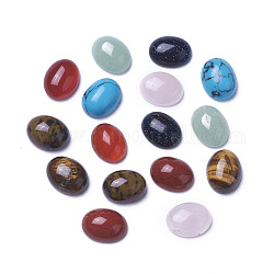 Cabuchones de piedra naturales mezclados y sintético, oval, 9x7x3.5~4mm