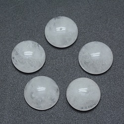 Cabochon di cristallo di quarzo naturale, cabochon di cristallo di rocca, mezzo tondo, 12x5~6mm